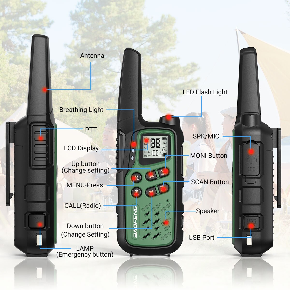 USB Type C Charger Baofeng MP25 Mini Twoway Radio g PMR/FRS walkie talkie ALAFONE