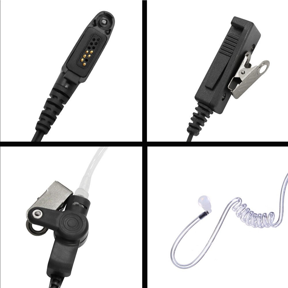 thumbnail image 2 of 2-Wire Surveillance Earpiece Headset With Mic For Motorola GP & CP Series Radios (Black) 2 of 6