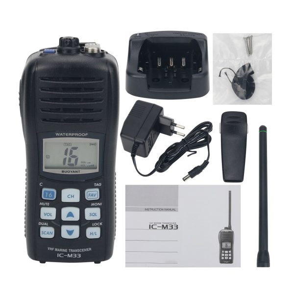ICOM IC-M33 VHF Marine Transceiver ICOM M33 Waterproof Ship Boats Walkie Talkie 5W Radio 