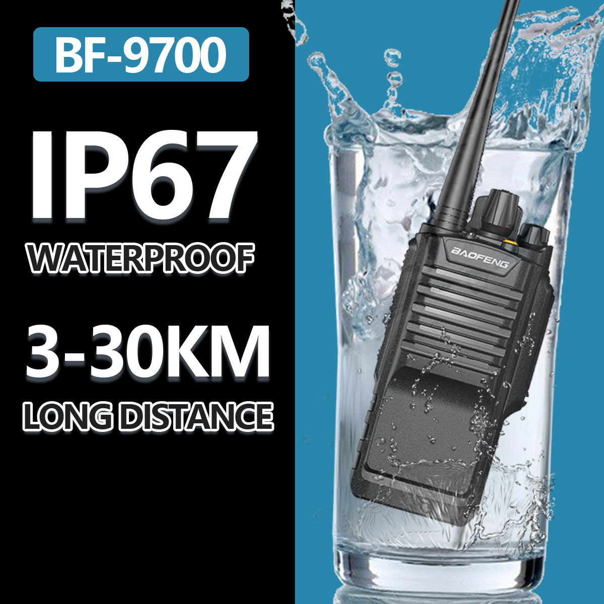 Baofeng BF-9700 8watts UHF 400-520MHz Waterproof Radio BF9700 Handheld ...