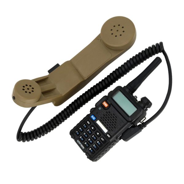 Black Tan H250 Baofeng Kenwood Walkie-talkie 2 Pin Shoulder Microphone PTT Military Handheld Speaker Microphone