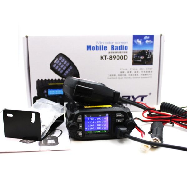 Upgraded Version QYT KT-8900D 25W Power Mobile Radio 136-174MHz/400-480MHz Dual Band Quad Display New Feature Mobile Transceiver