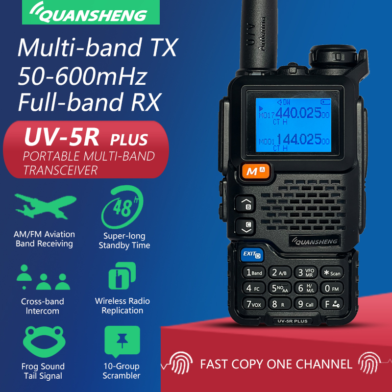 Quansheng UV-5R Plus AM/FM Aviation Band Receiving Multi-band Cross ...