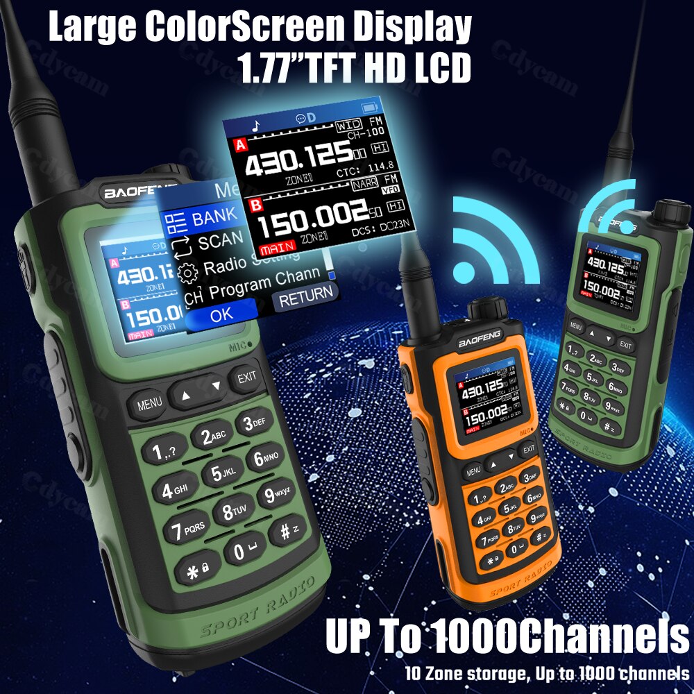 2023 Baofeng Uv-g30 Pro Talkie-walkie Longue portée Portable 1000 canaux  Ham Fm Radios Uhf Vhf Usb-c Charge 2 voies Radio étanche