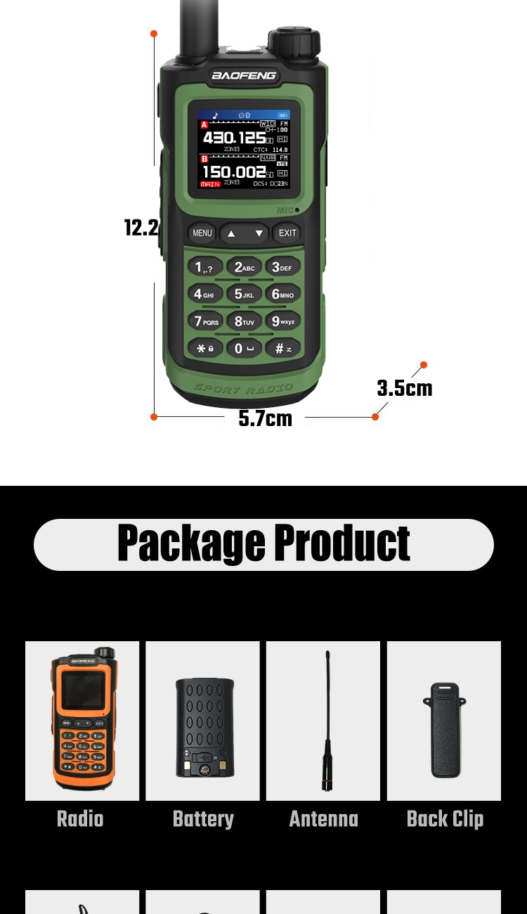 2023 Baofeng Uv-g30 Pro Talkie-walkie Longue portée Portable 1000 canaux  Ham Fm Radios Uhf Vhf Usb-c Charge 2 voies Radio étanche