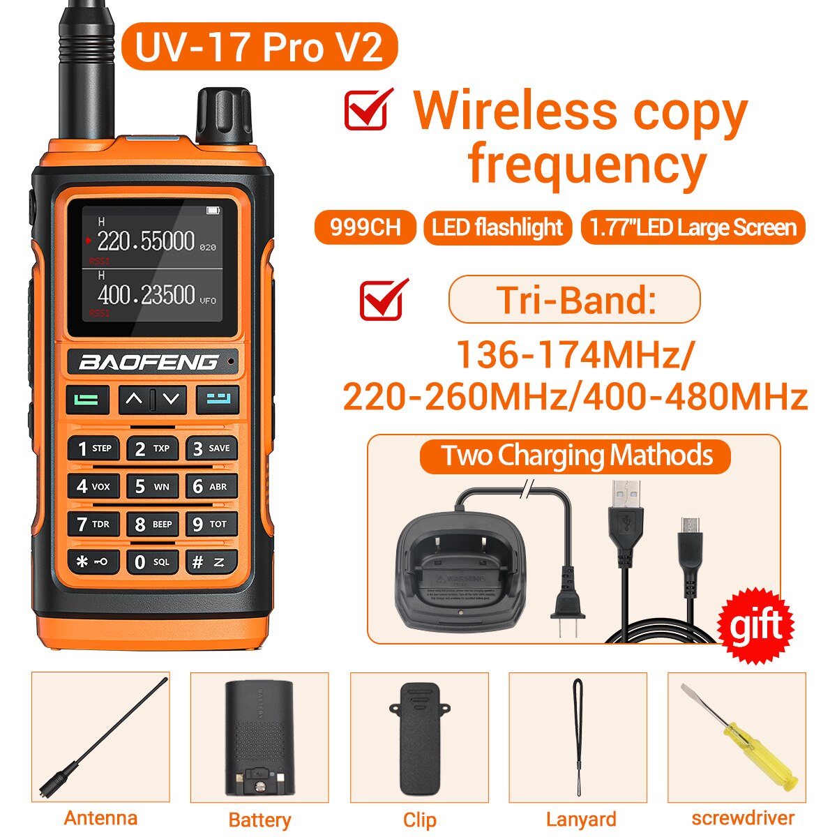 Baofeng UV 21 Pro Wireless Copy Frequency Walkie Talkie