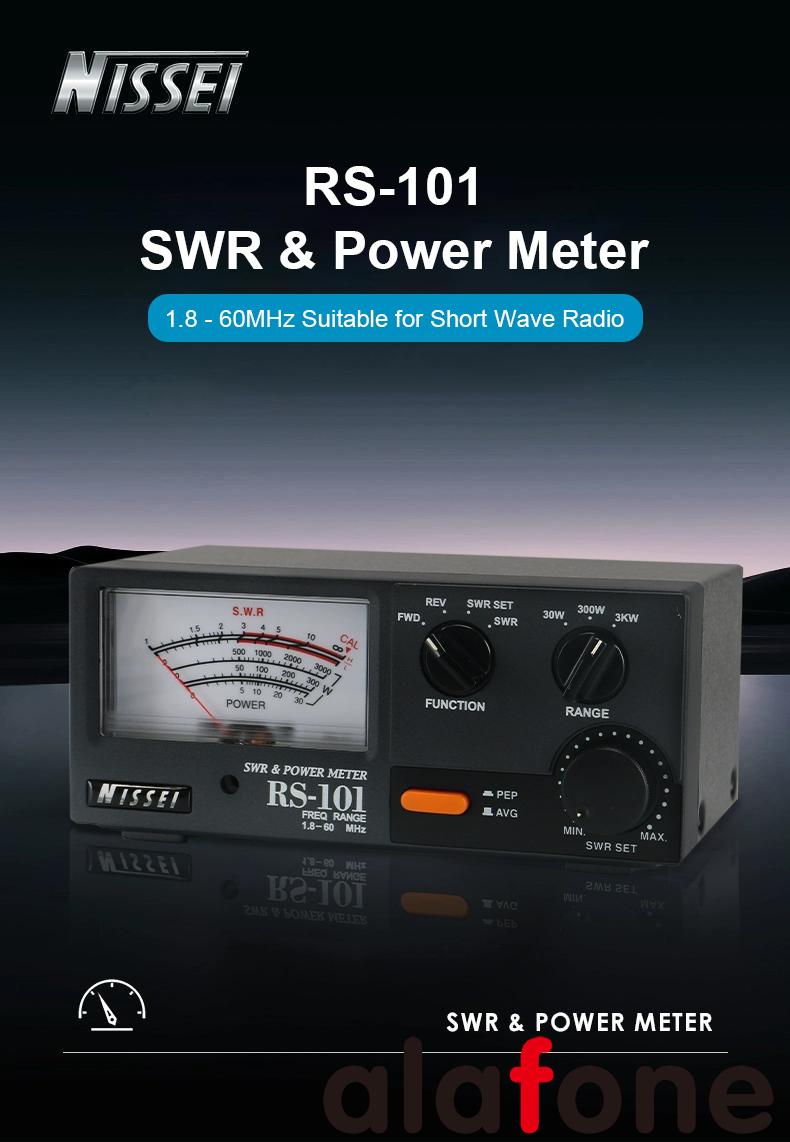 NISSEI RS-101 SWR Power Meter 3KW 1.8-60Mhz for Short Wave Radio ALAFONE