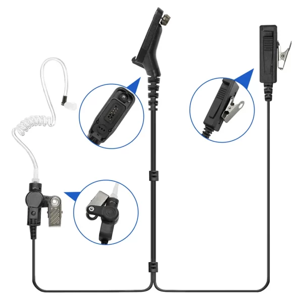 5PCS 2-wire acoustic tube PTT Mic Earpiece For Motorola XPR6350 XPR6550 XPR7350 XPR7550 Two Way Radio - Image 3