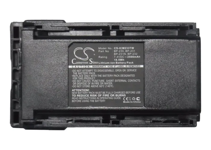 thumbnail image 2 of 2x 7.4V 2200mAh Li-ion Replacement Battery For Icom BP-230/231/232 Series Radios 2 of 6