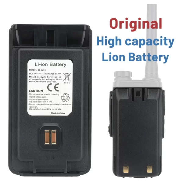 BAOFENG WP31 DC 3.7V 1500mAh Li-ion Battery Type-C High Power Charging For WP31 Walkie Talkie Ham Two Way Radio - Image 3