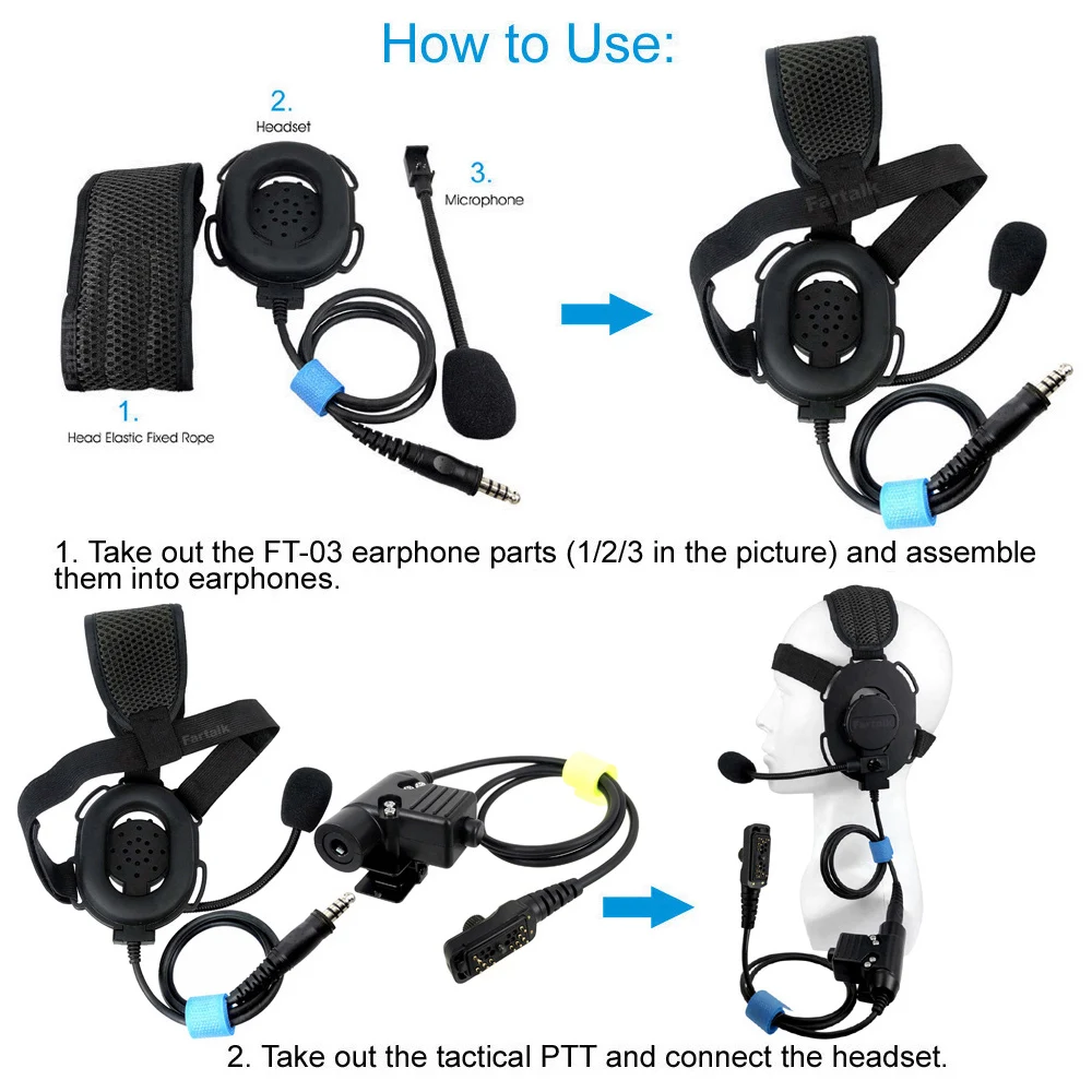 Auricolare Con PTT Per Walkie Talkie Hytera PD700, PD780, PD785 E Modelli Simili