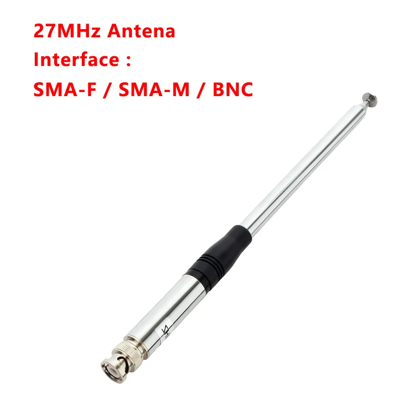 Antenna Telescopica 27 MHz Connettore SMA-F - Per Radio CB, Walkie-talkie E Comunicazioni Onde Corte