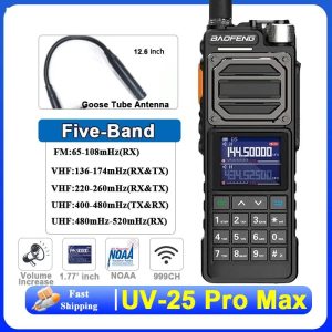 UV-25 Pro Max Baofeng Tactical Walkie Talkie 50KM 220-260mhz Type C FM High Capacity UV-25L Military Two Way Radios BF-X5 AR-152