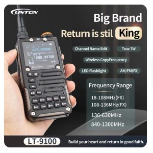 LINTON LT9100 Dual Band Ultra Wide Frequency Long Range Handheld Walkie Talkie Aviation Maritime FM Shortwave Reception